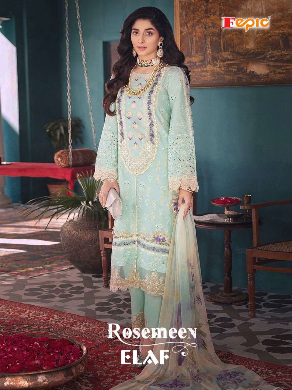 fepic rosemeen by elaf series 46016 - 46020 cotton designer pakistani collection online seller surat 