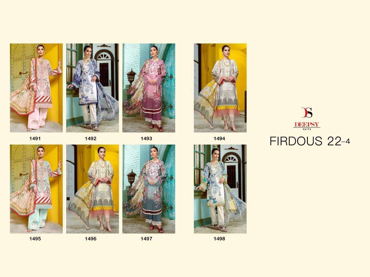 firdous 22 - 4 deepsy suits designer chiffon dupatta collection online wholesaler surat