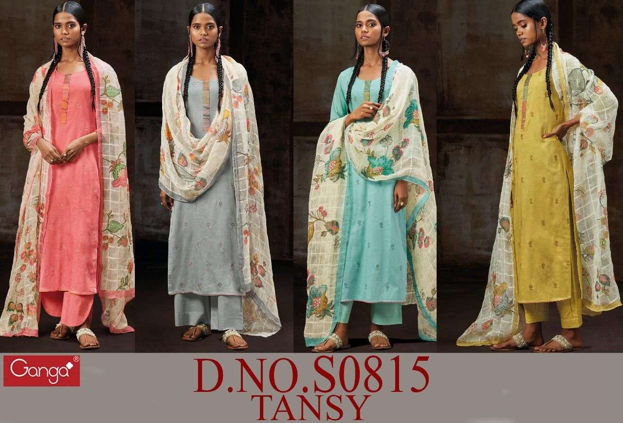 ganga tansy design no 815 premium cotton indian salwar kameez cataloge wholesaler surat 