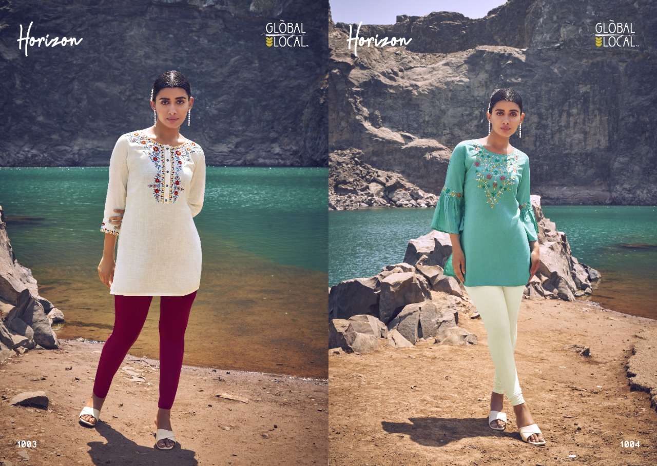 global local by horizon exclusive western wear short reyon kurti style cataloge online shopping surat  