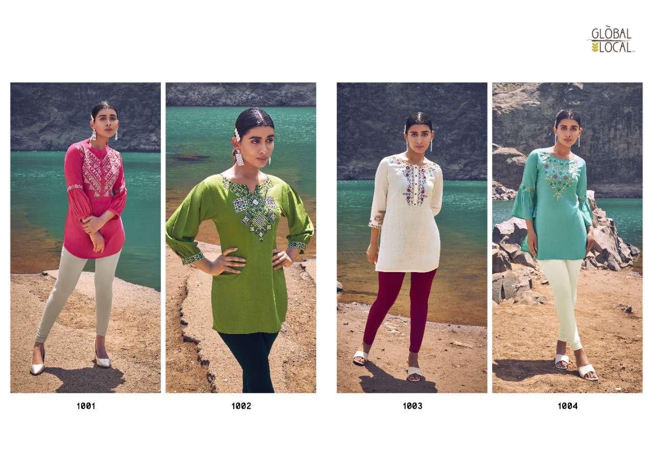 global local by horizon exclusive western wear short reyon kurti style cataloge online shopping surat  