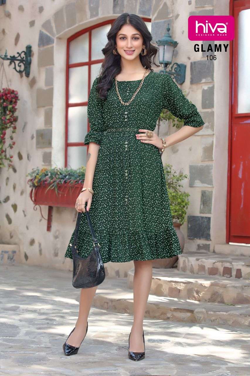hiva glam western wear designer reyon kurti online wholesaler surat
