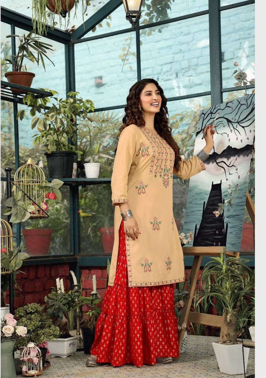 hiva juliet designer look kurtta with sharara set wholesale price surat