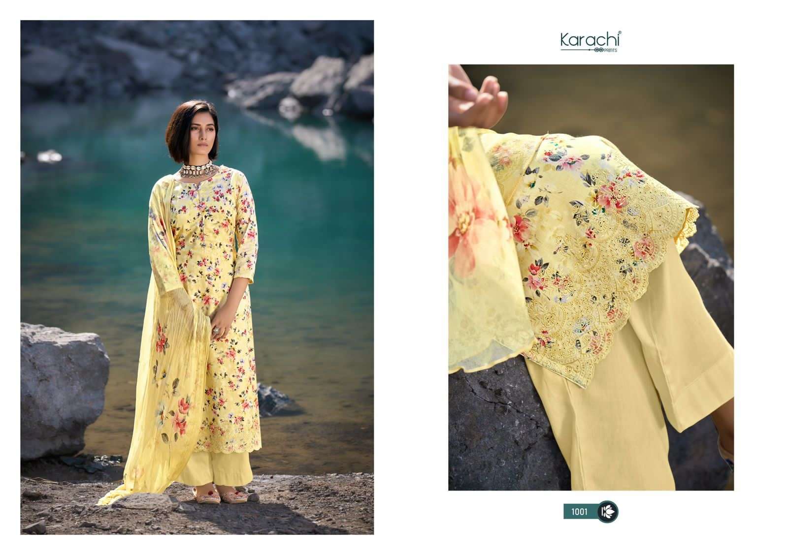 karachi print aqua 1001-1006 series designer salwar kameez wholesale price surat