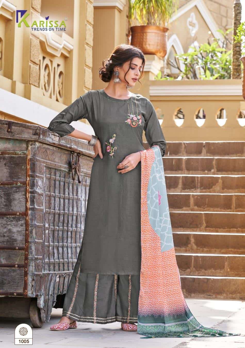 karissa by shrivalli  series 1001 - 1006 designer dola silk ready made salwar kameez sharara set online seller surat  