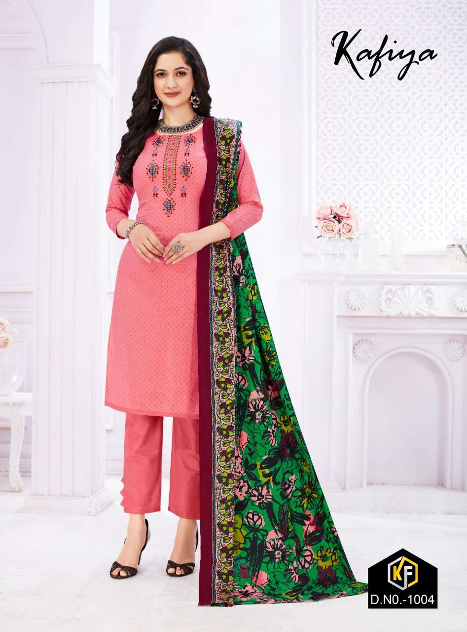 keval fab by kafiya vol 1 series 1001 - 1006 lawn cotton exclusive daily use dress material online shopping surat 