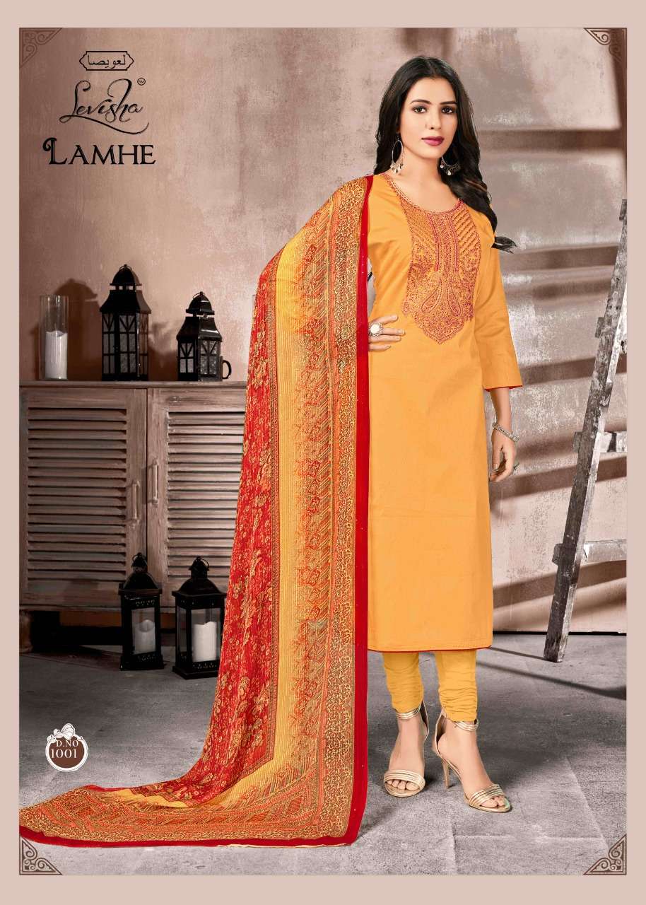 levisha by lamhe pure jam silk designer salwar kameez wholesaler online shopping surat 