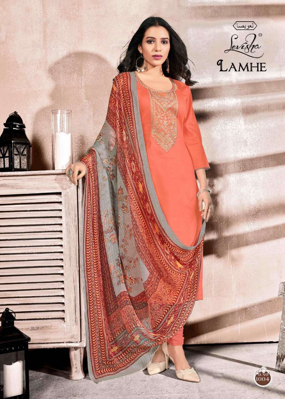 levisha by lamhe pure jam silk designer salwar kameez wholesaler online shopping surat 