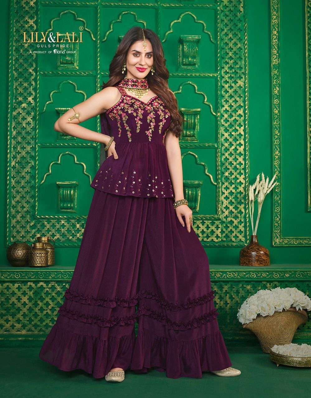 lily and lali spaghetti 9001-9006 series party wear sharara salwar kameez wholesale price