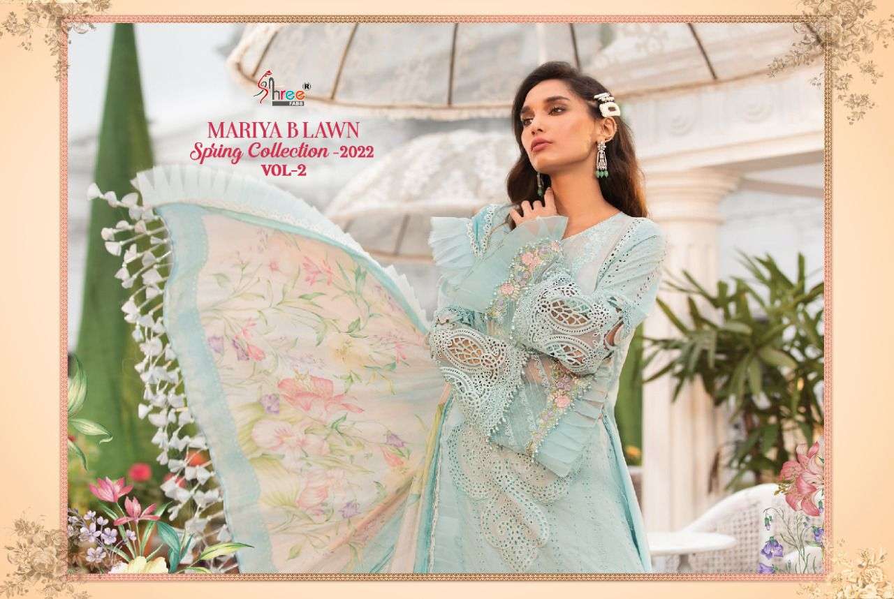 mariya b lawn spring collection 2022 vol 2 by shree fabs cotton dupatta salwar kameez surat