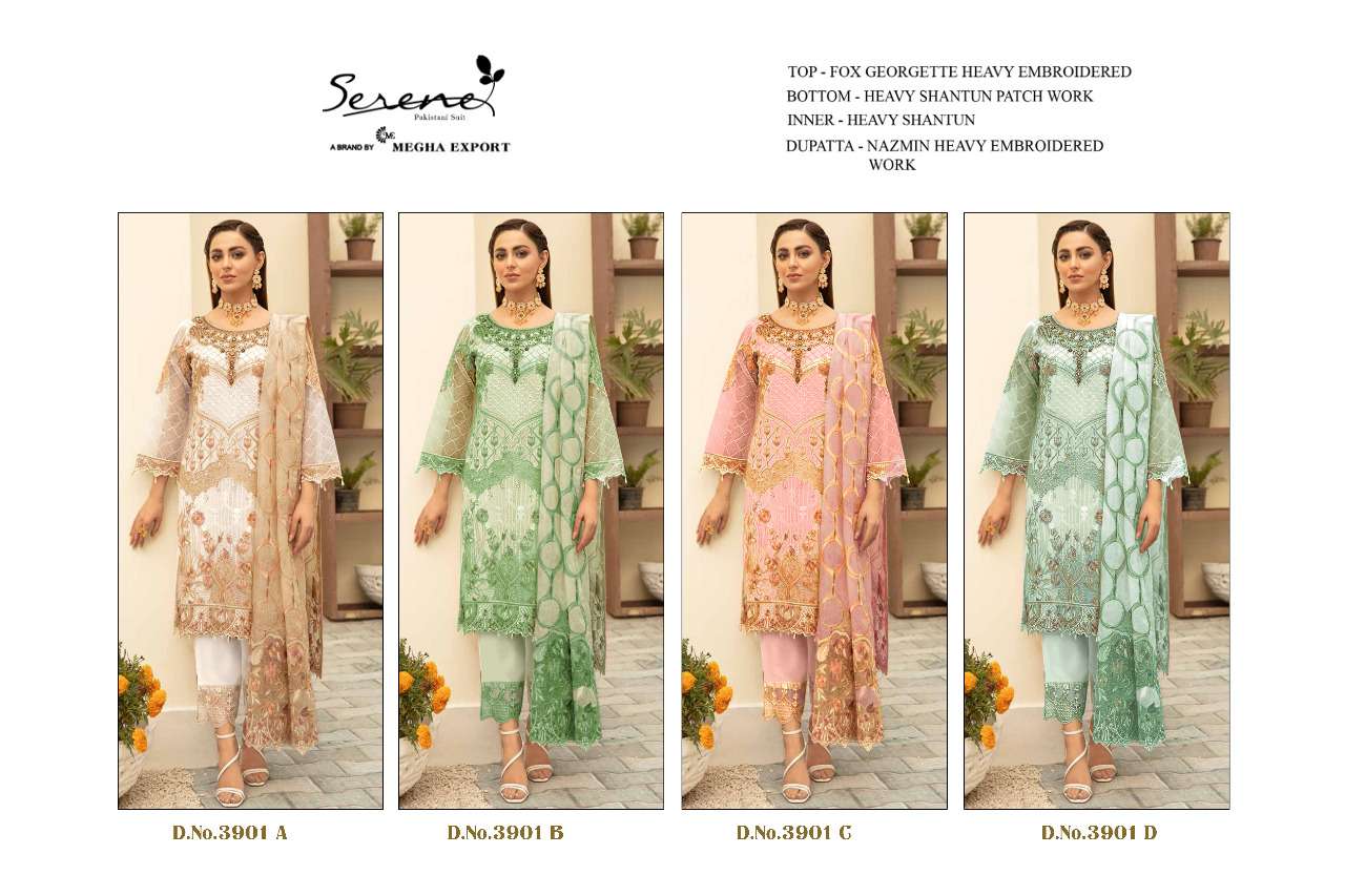 megha exports serene designer georgette pakistani salwar kameez wholesaler surat