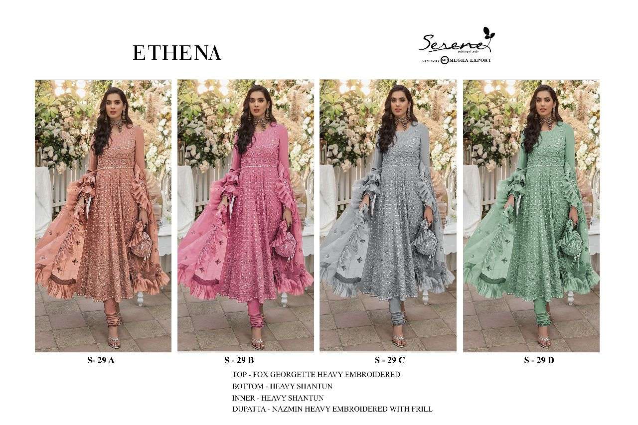 megha exports serene ethena series s 29 designer georgette pakistani party waer salwar kameez online wholesaler surat 