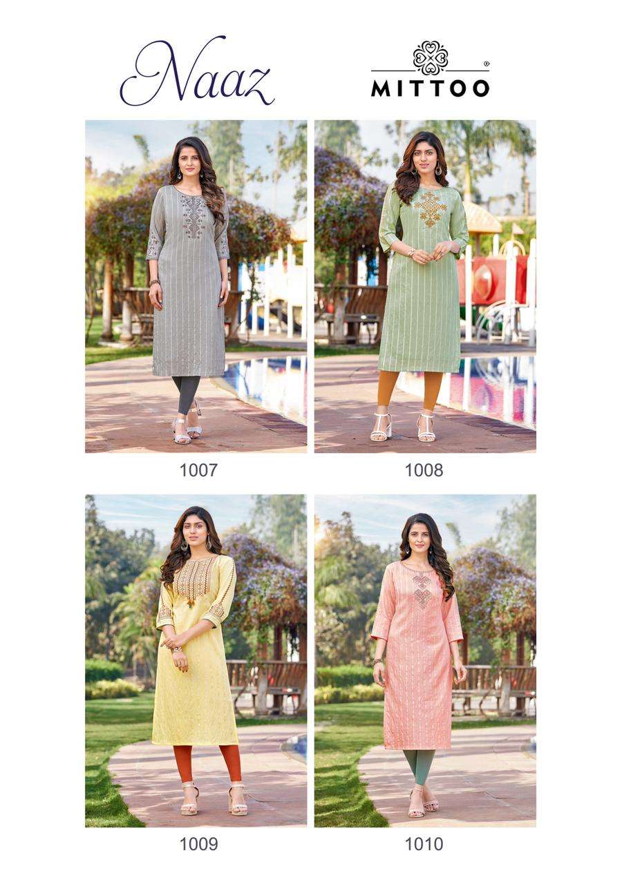 mittoo by naaz designer viscose strips kurti collection online shopping surat