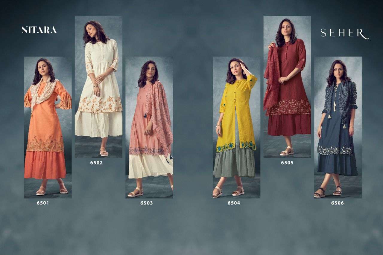 nitara seher cotton mull designer kurti collection online wholesaler surat market