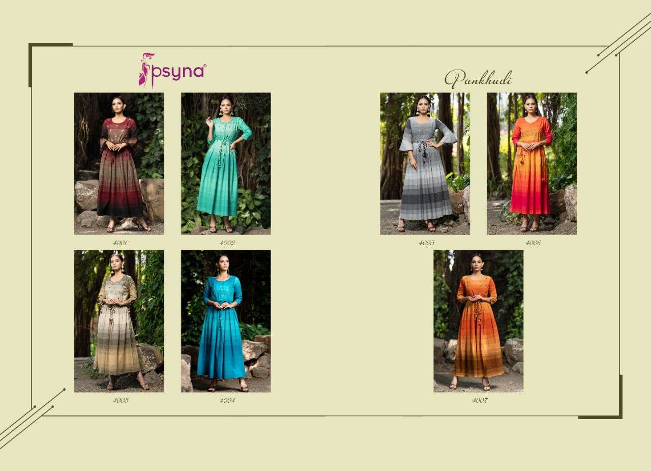 psyna pankhudi vol 4 designer cotton long kurti colection online wholesaler surat
