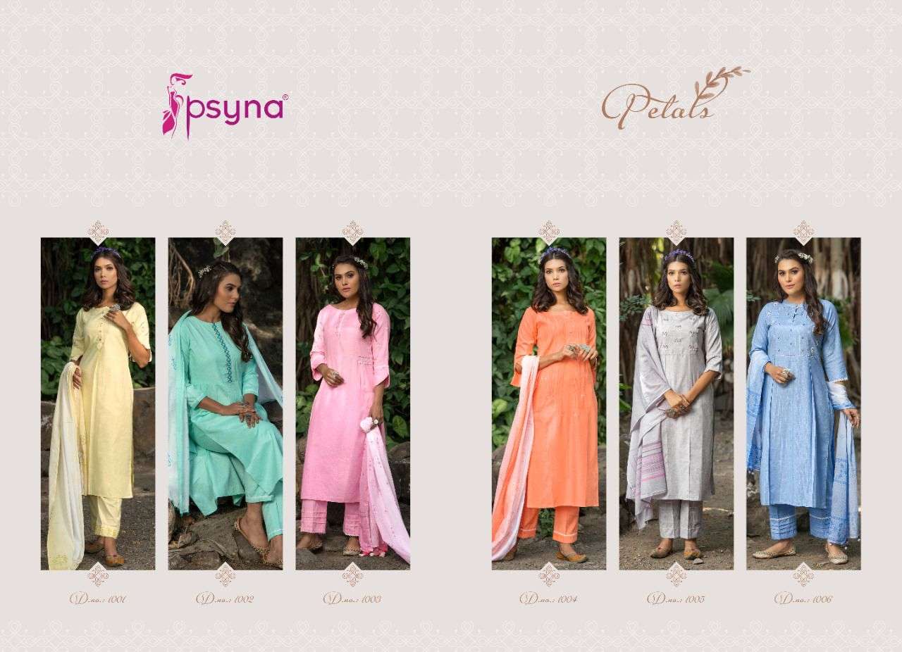 psyna petals cotton designer look kurtis bottom dupatta set wholesale price