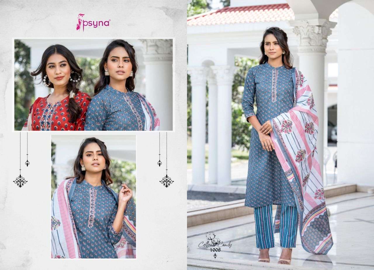psyna vy cotton candy series 1001 - 1008 cottan cambric designer ready made salwar kameez wholesaler surat 
