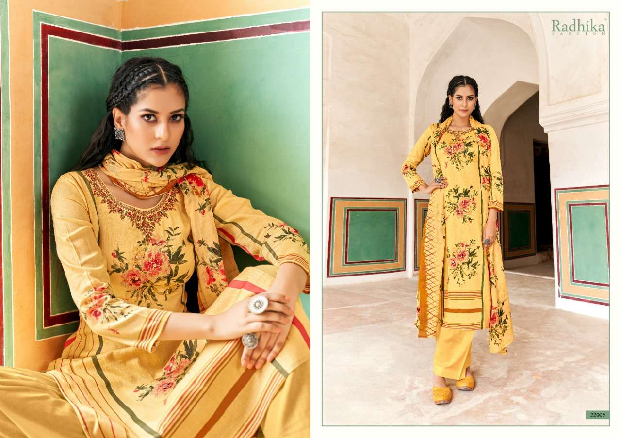 radhika fashion by azara zarina zam cotton salwar kameez wholesaler surat 