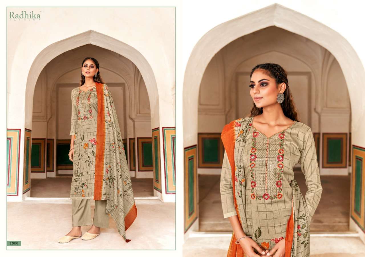 radhika fashion by azara zarina zam cotton salwar kameez wholesaler surat 