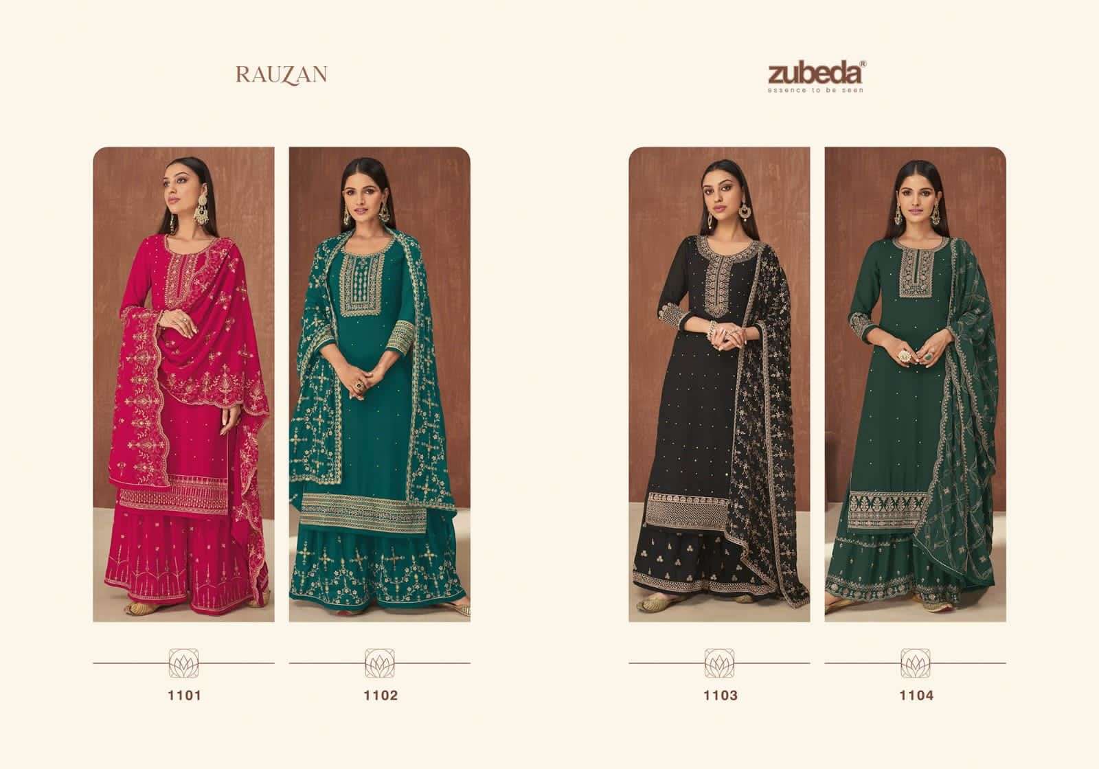 rauzan by zubeda series 1101 -1104 designer georgete salwar kameez wholesaler online shopping surat  