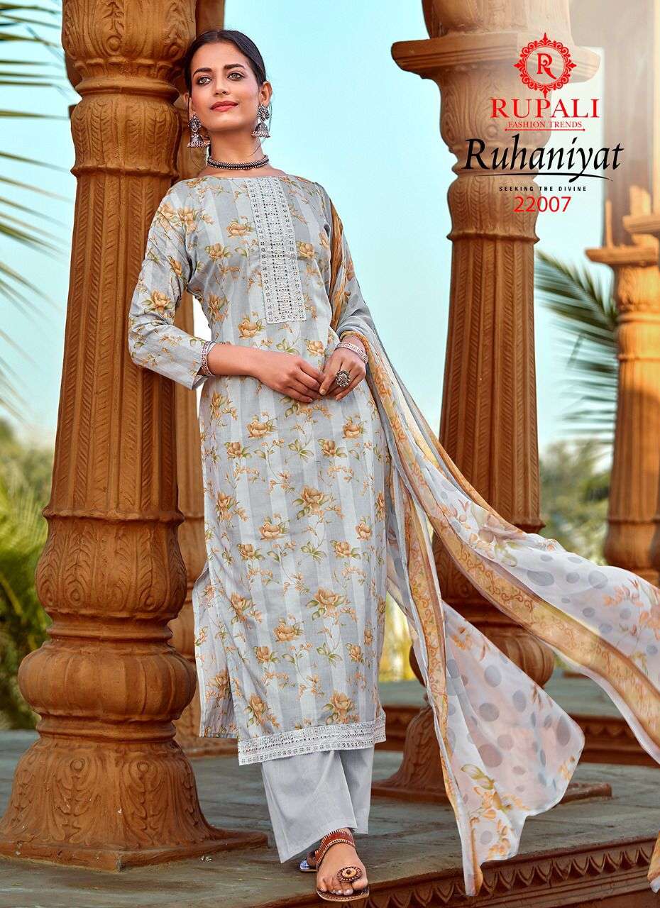 rupali fashion by ruhaniyat series 22001 to 22004 designer cambric cotton salwar kameez wholesaler surat 