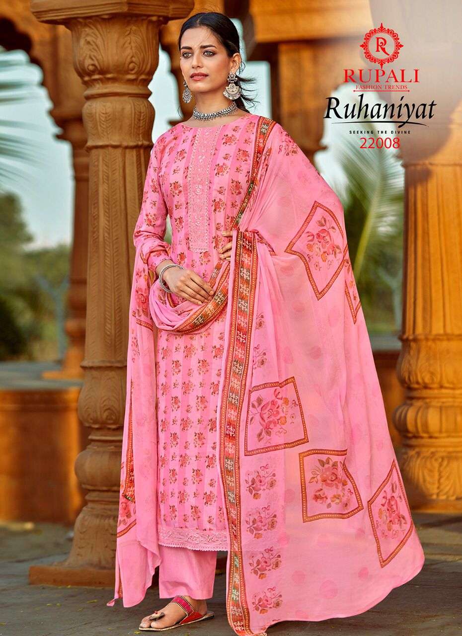 rupali fashion by ruhaniyat series 22001 to 22004 designer cambric cotton salwar kameez wholesaler surat 