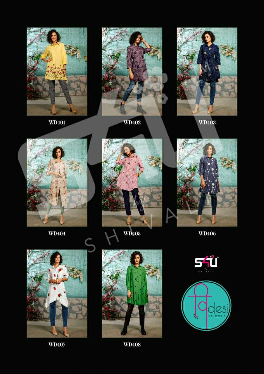 s4u wedesi vol 4 summers designer kurtis catalogue wholesale price india