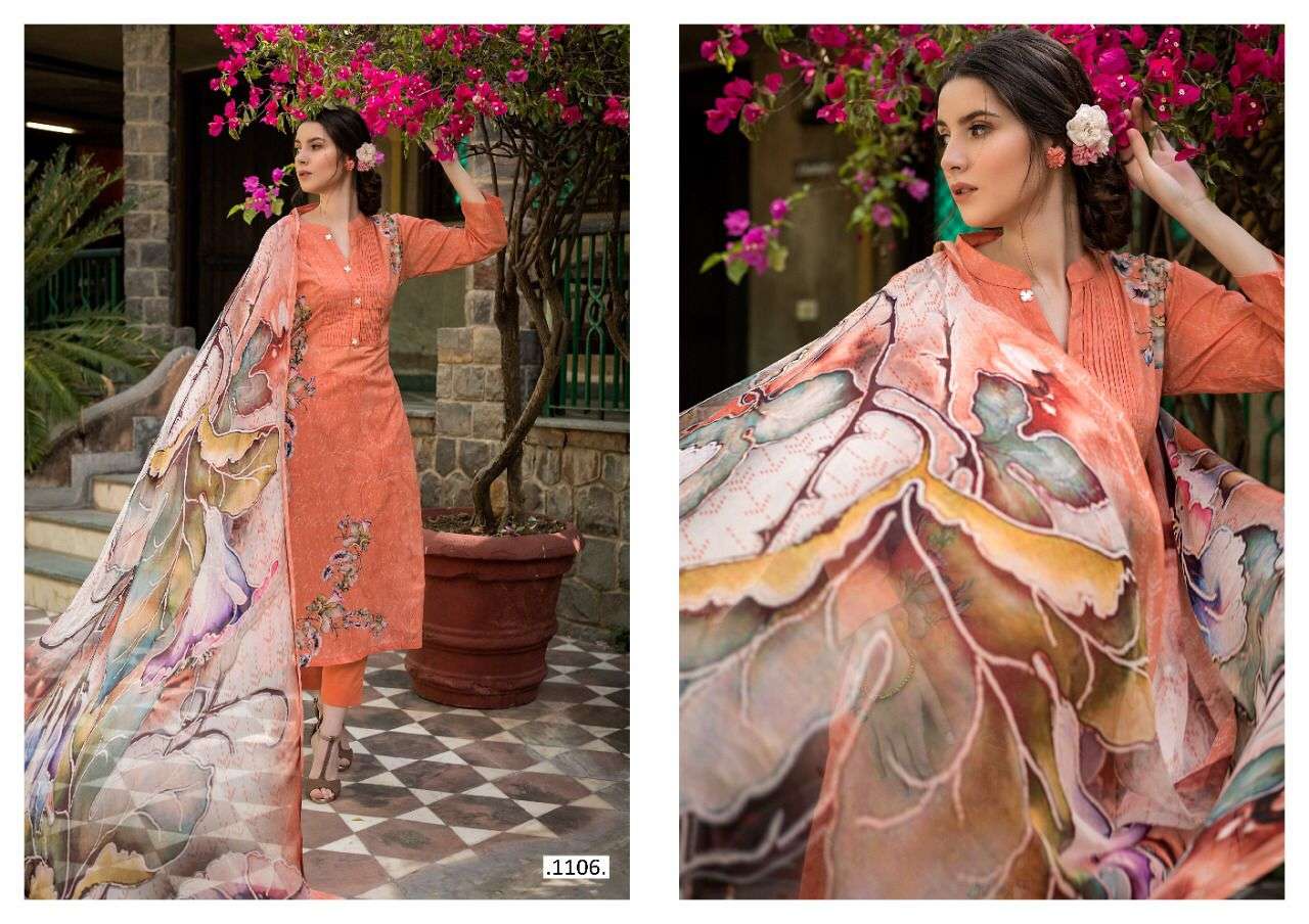 saanja saptrang 1105 - 1109 series pure cotton designer salwar kameez online shopping wholesaler surat 