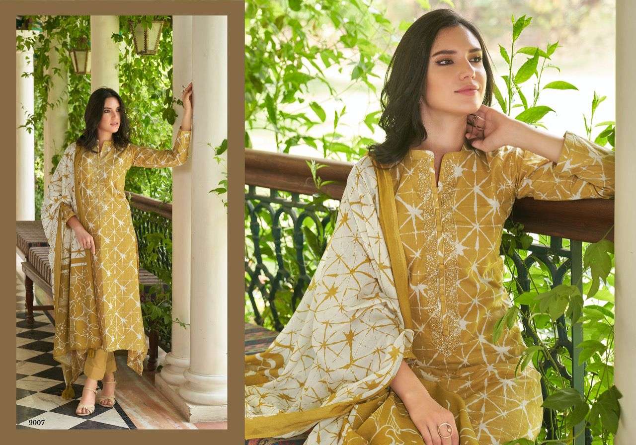 sadhana by aasmani series 9001 - 9010 cotton designer salwar kameez online seller surat 