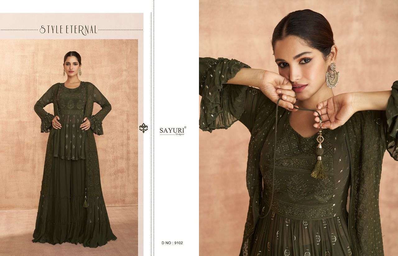 sayuri designer attires 9101-9104 party wear salwar kameez wholesale price surat