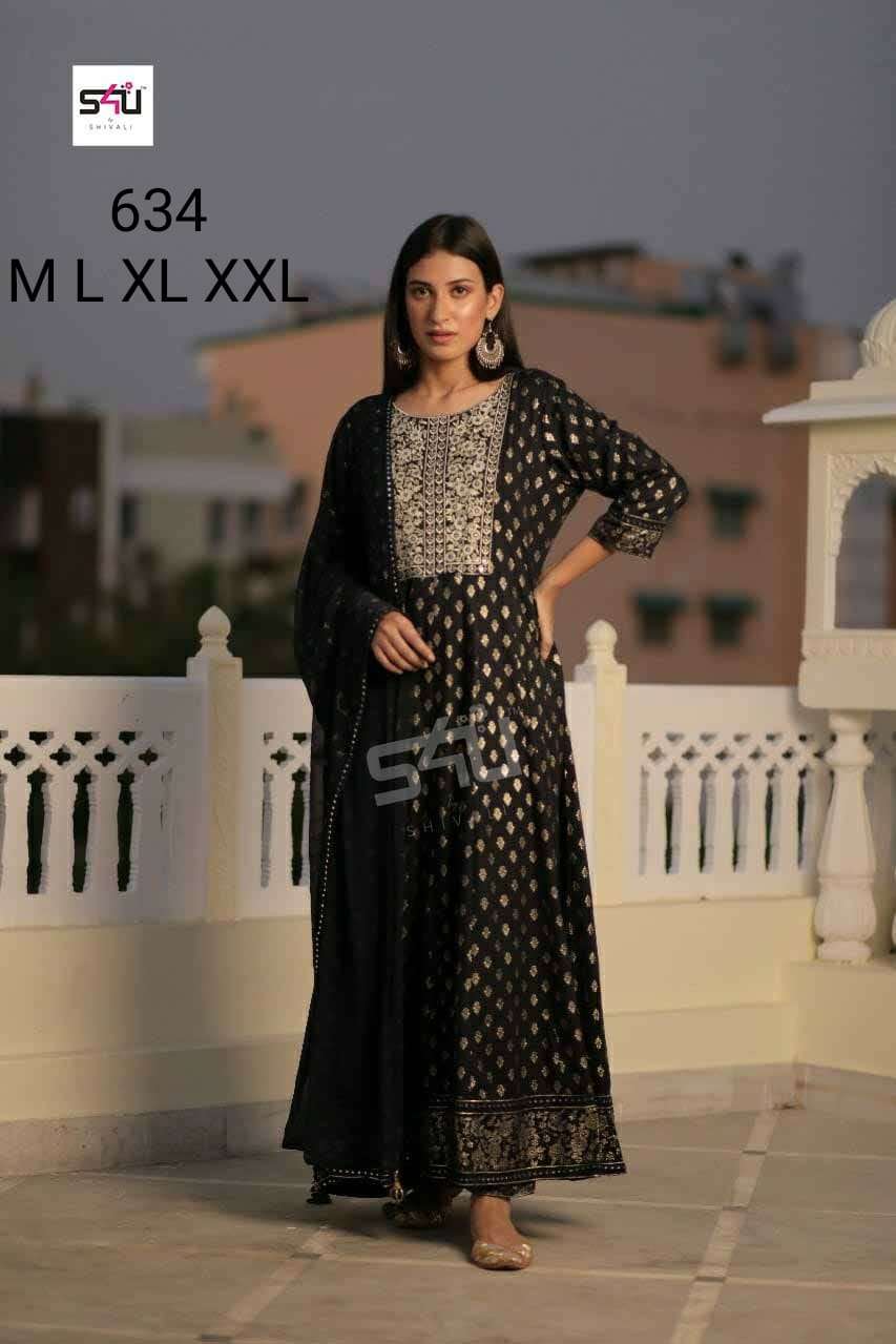 shivali s4u design no 734 designer party wear long kurti collection wholesale dealer surat 