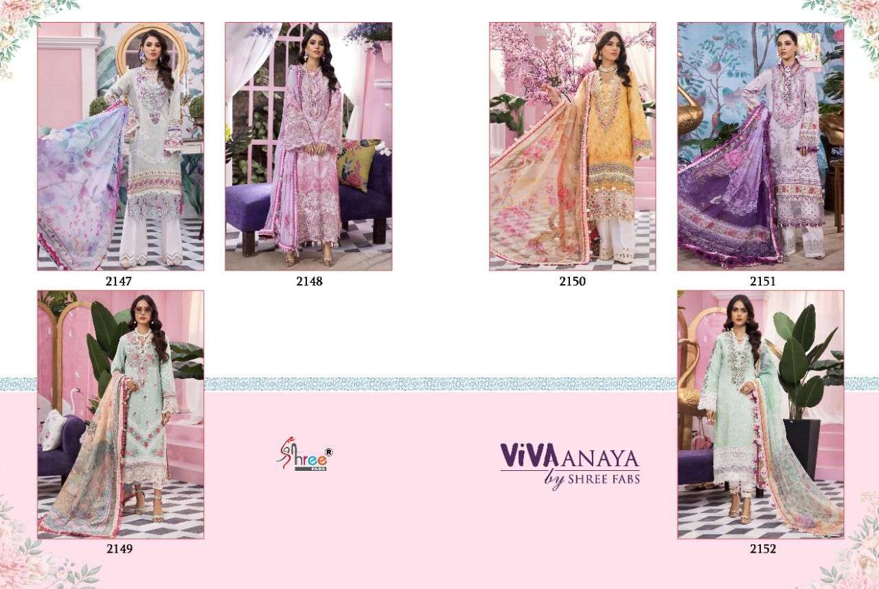 shree fabs by viva anaya lawn cotton duaptta designer pakistani salwar kameez wholesaler surat 