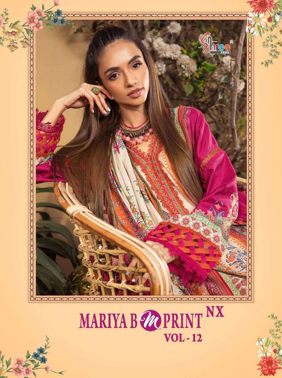 shree fabs mariya b mprint vol 12 nx cotton dupatta pakistani salwar kameez collection surat