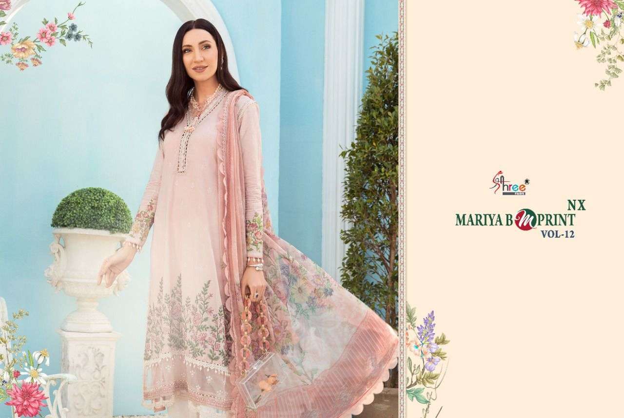 shree fabs mariya b mprint vol 12 nx cotton dupatta pakistani salwar kameez collection surat