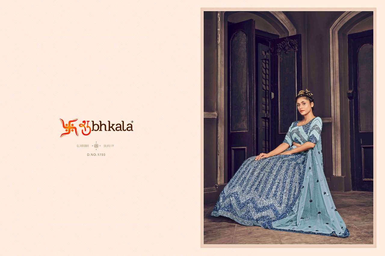 shubhkala by brides vol 1 1701 - 1705 series deigner party wear bridal look lehenga collection surat 