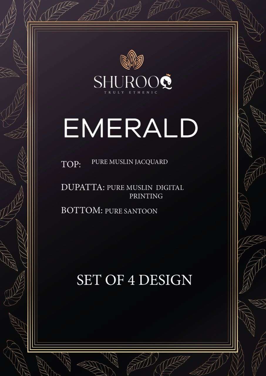 shurroq emerald designer dress material collection wholesale price 