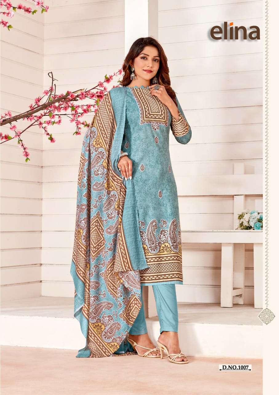 skt suits by elina series 1001 - 1008 designer cotton indian salwar kameez online seller surat textile 
