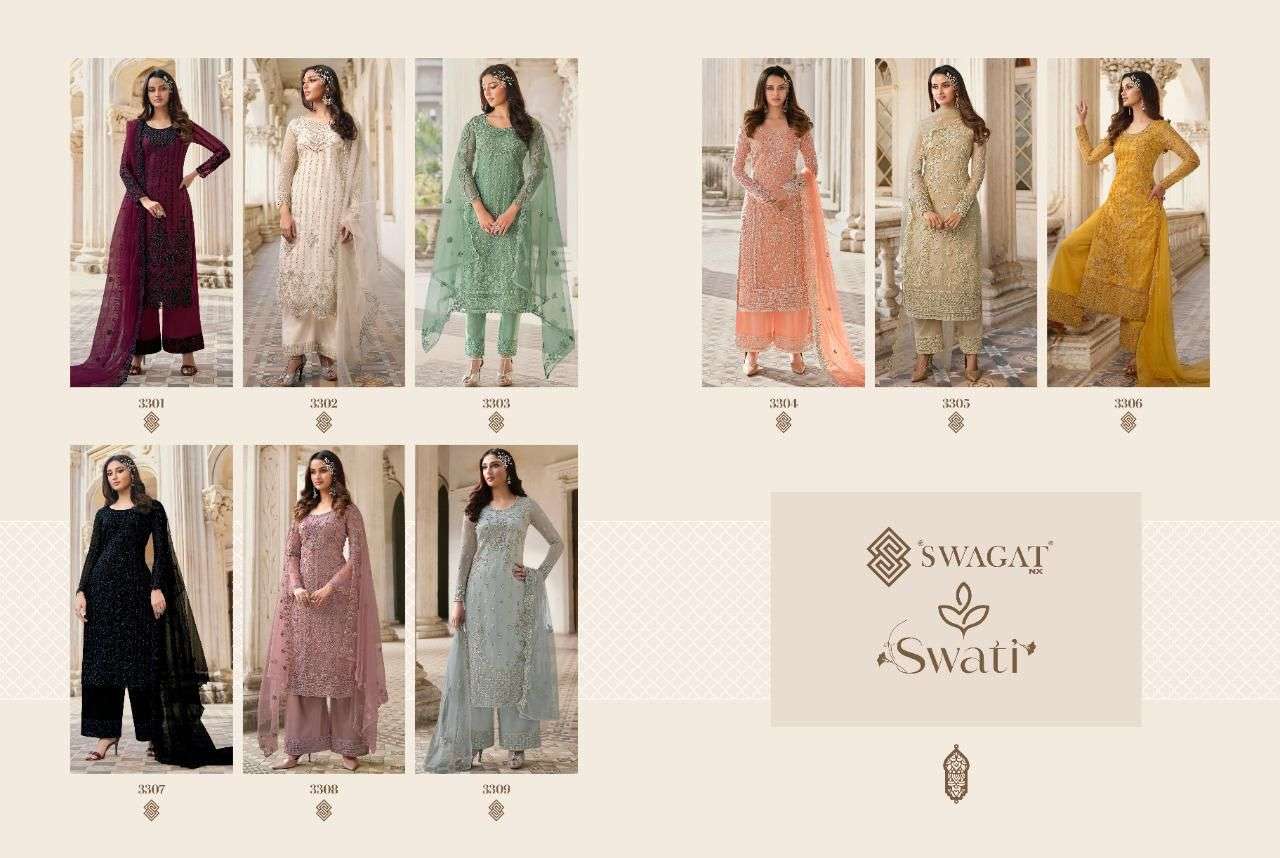 swagat swati 3301-3309 series party wear ramadan special salwar kameez surat
