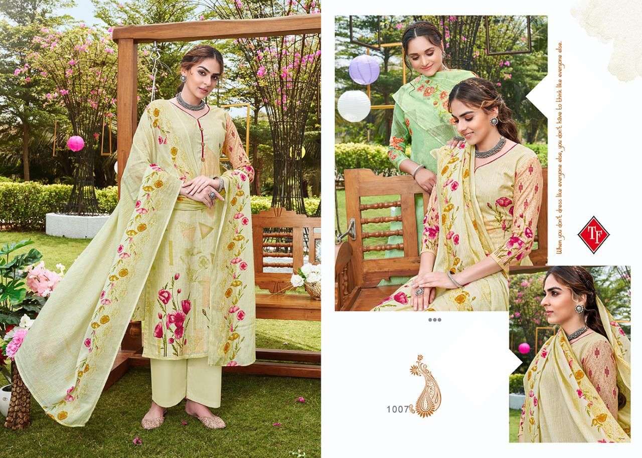 tanishk fashion by prisha series 1001 - 1008 cambric cotton designer salwar kameez online wholesaler surat