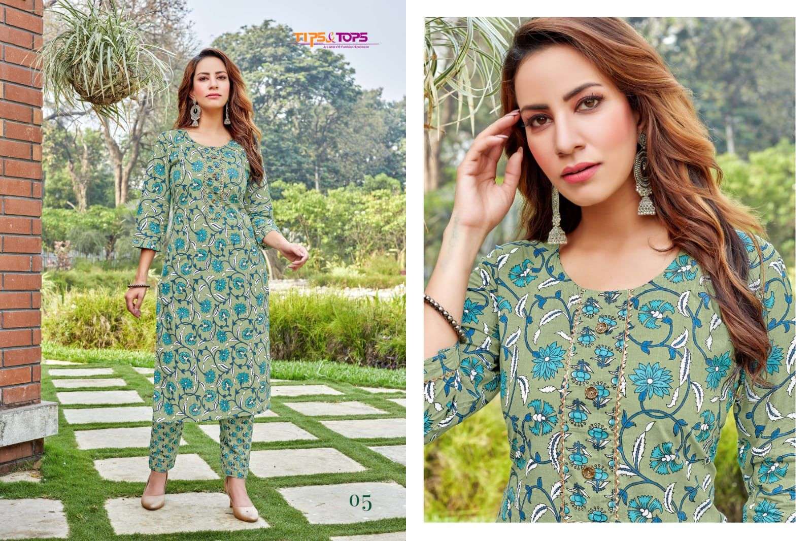 tips&tops cotton ghazal kurtis catalogue wholesale price surat
