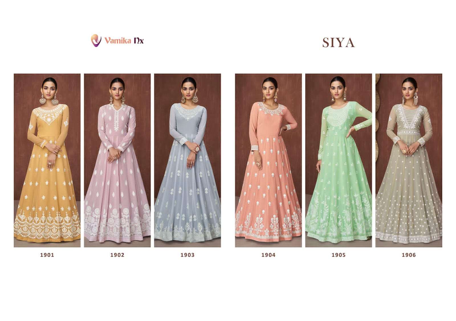 vamika nx siya designer georgette long party wear kurti collection online wholesaler at surat