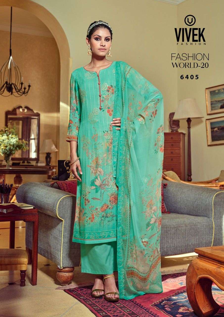 vivek fashion world vol 20 6401-6408 series designer salwar kameez wholesale price