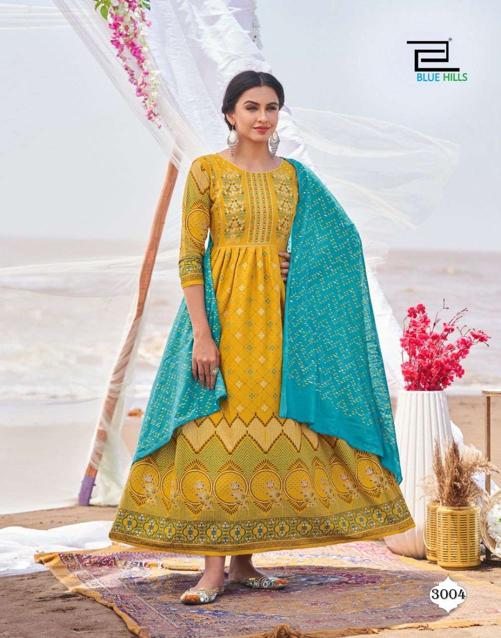bluehills by walkway dupatta edition vol 3 rayon printed kurti pattern online wholesaler pratham fashion