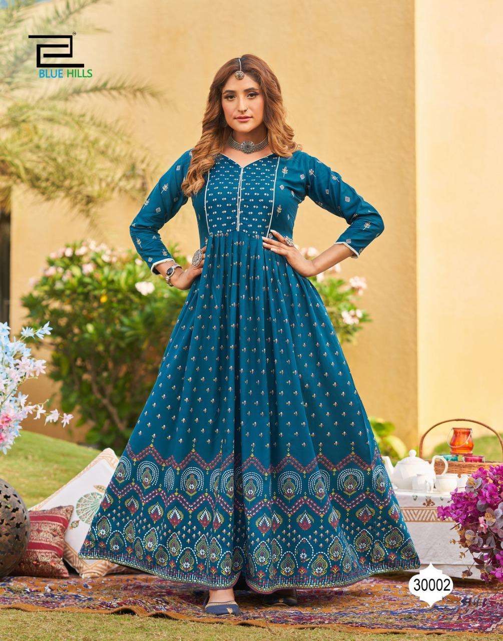 bluehills walkway vol 30 rayon ling gown collection wholesale price surat