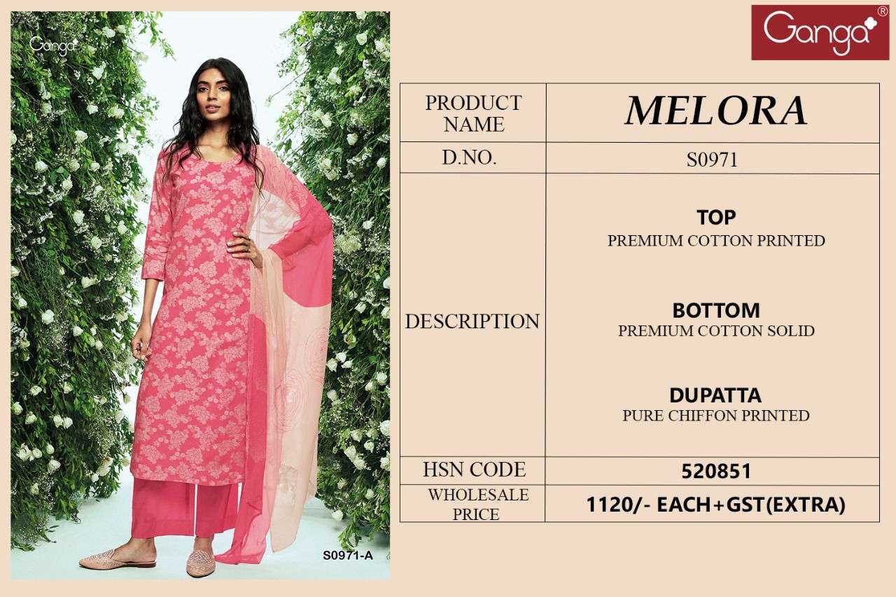 ganga melora 971 premium cotton designer dress material collection wholesale price