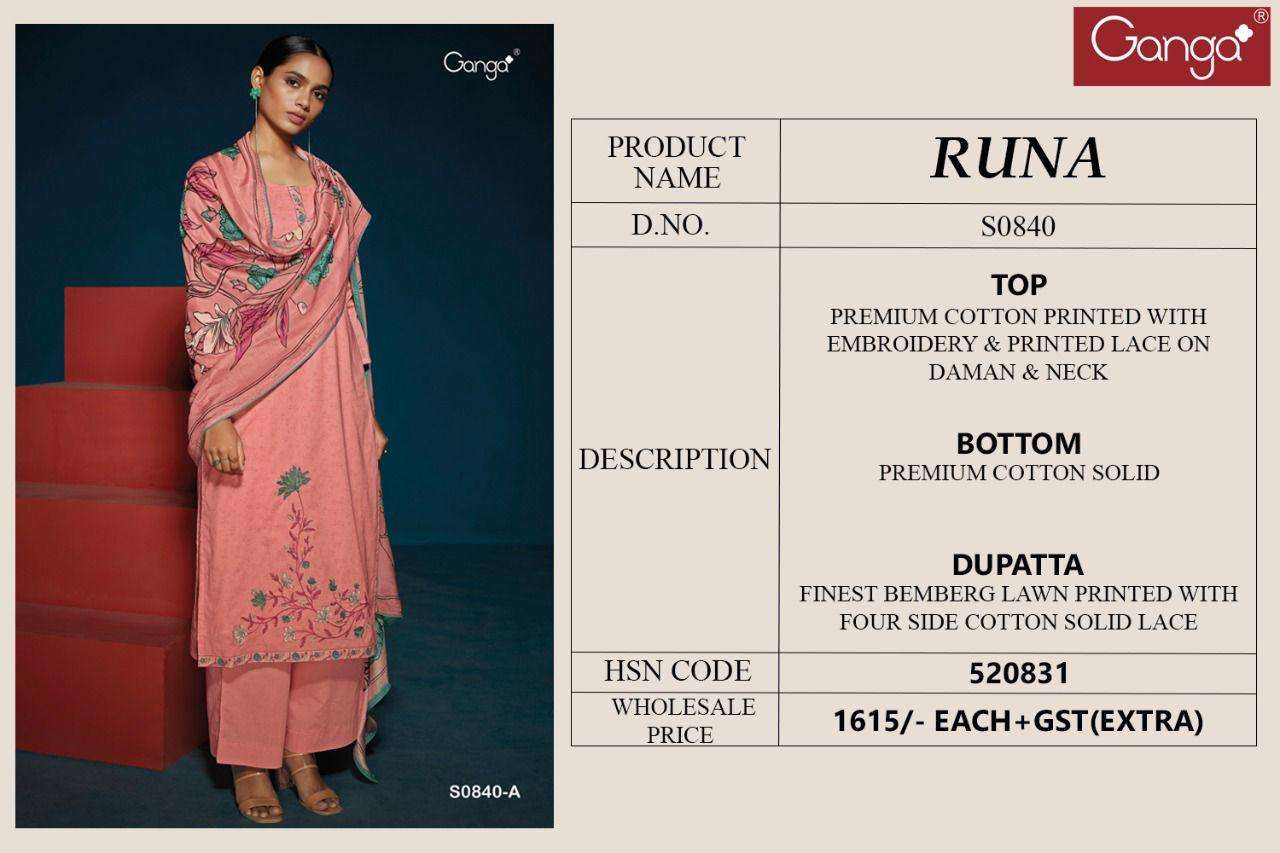 ganga runa cotton printed salwar kameez online shopping wholesaler surat