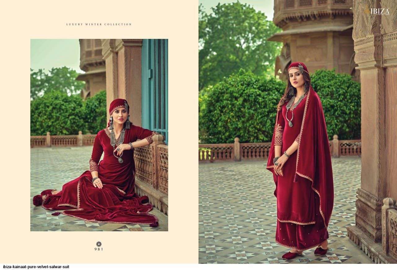 ibiza kainaat 981-988 series pure velvet designer salwar kameez wholesale price 
