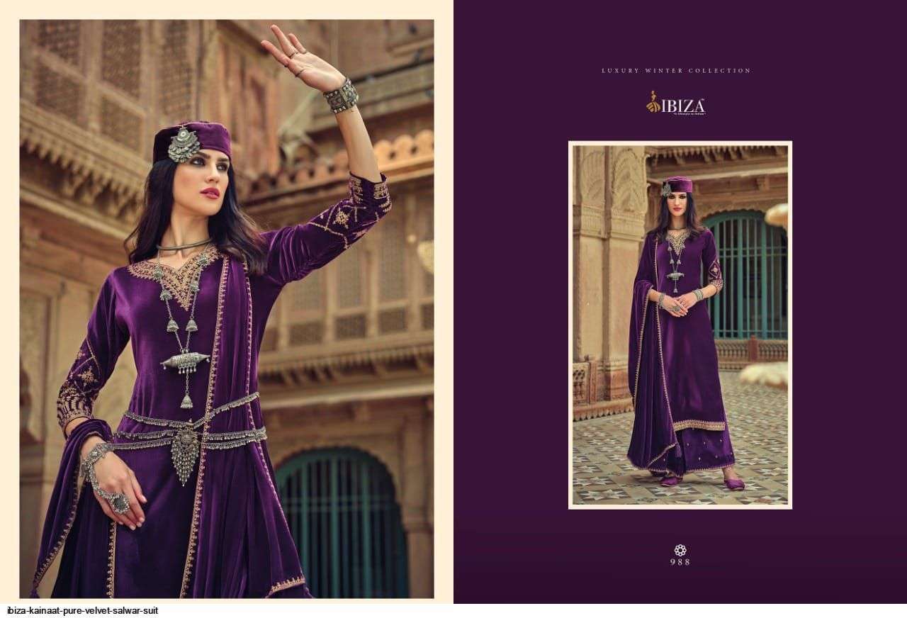 ibiza kainaat 981-988 series pure velvet designer salwar kameez wholesale price 