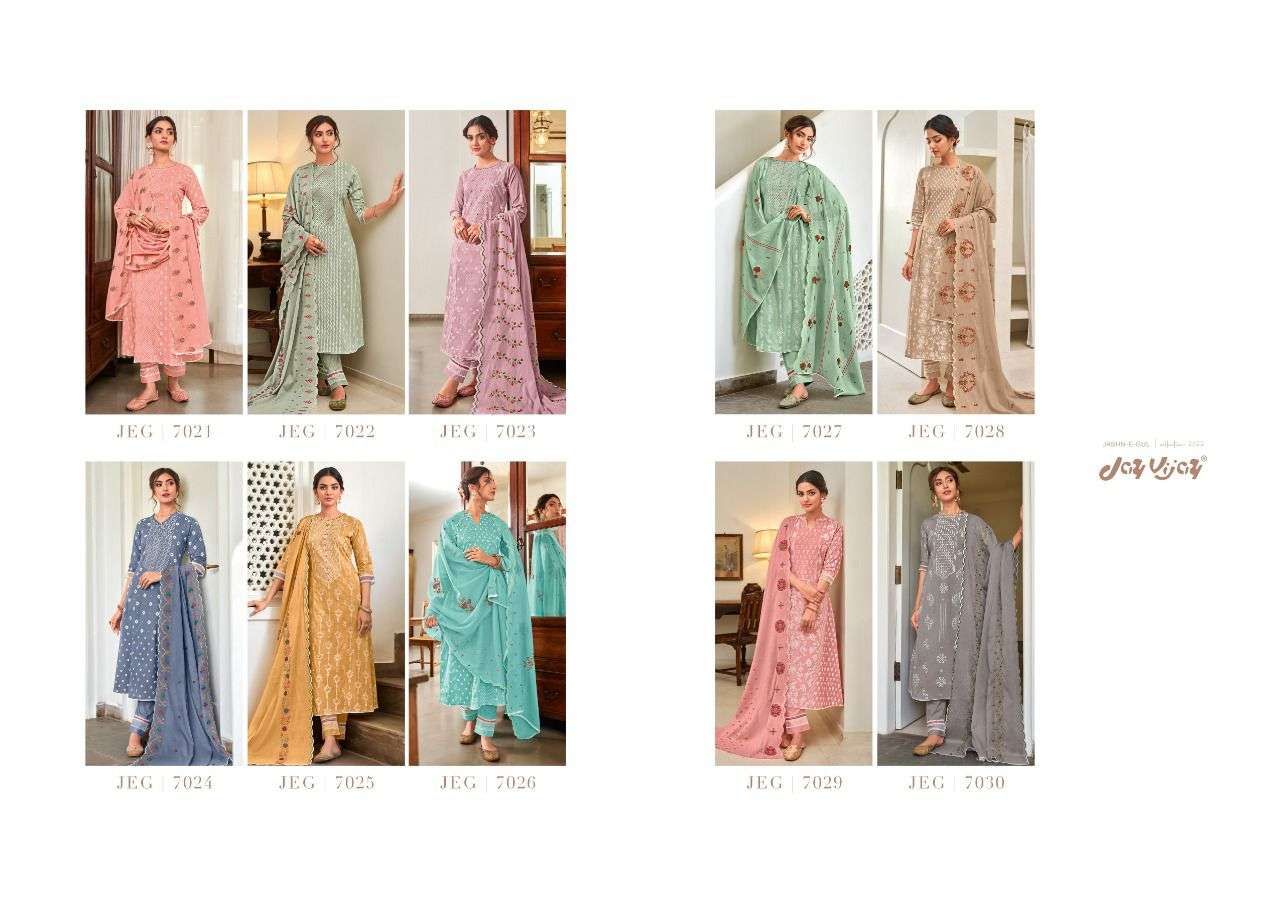jayvijay jashn e gul 7021-7030 series fancy dress material collection surat