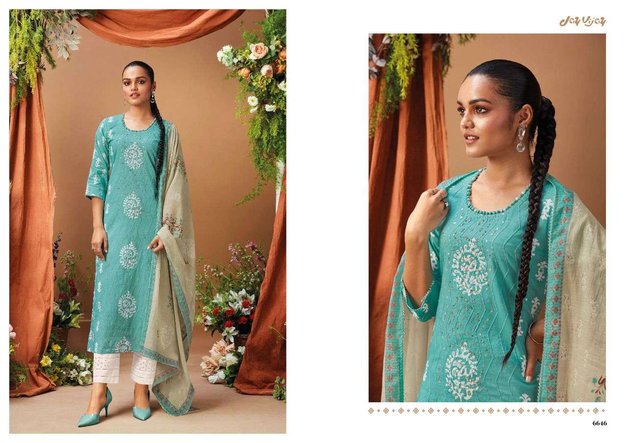 jayvijay now its new 6641-6650 series designer dress material collection wholesale price 